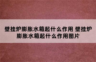 壁挂炉膨胀水箱起什么作用 壁挂炉膨胀水箱起什么作用图片